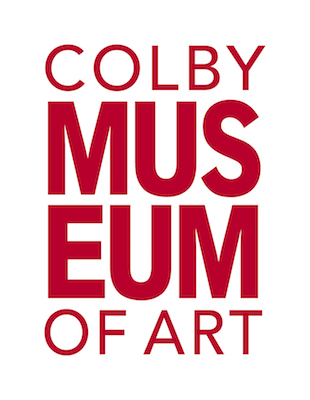 Red and white logo of Colby Museum of Art